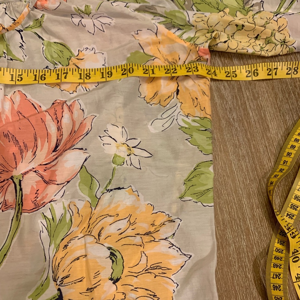 Tommy Bahama Cotton/Silk Floral Blouse in Orange, Yellow, and Green - Picture 8 of 12